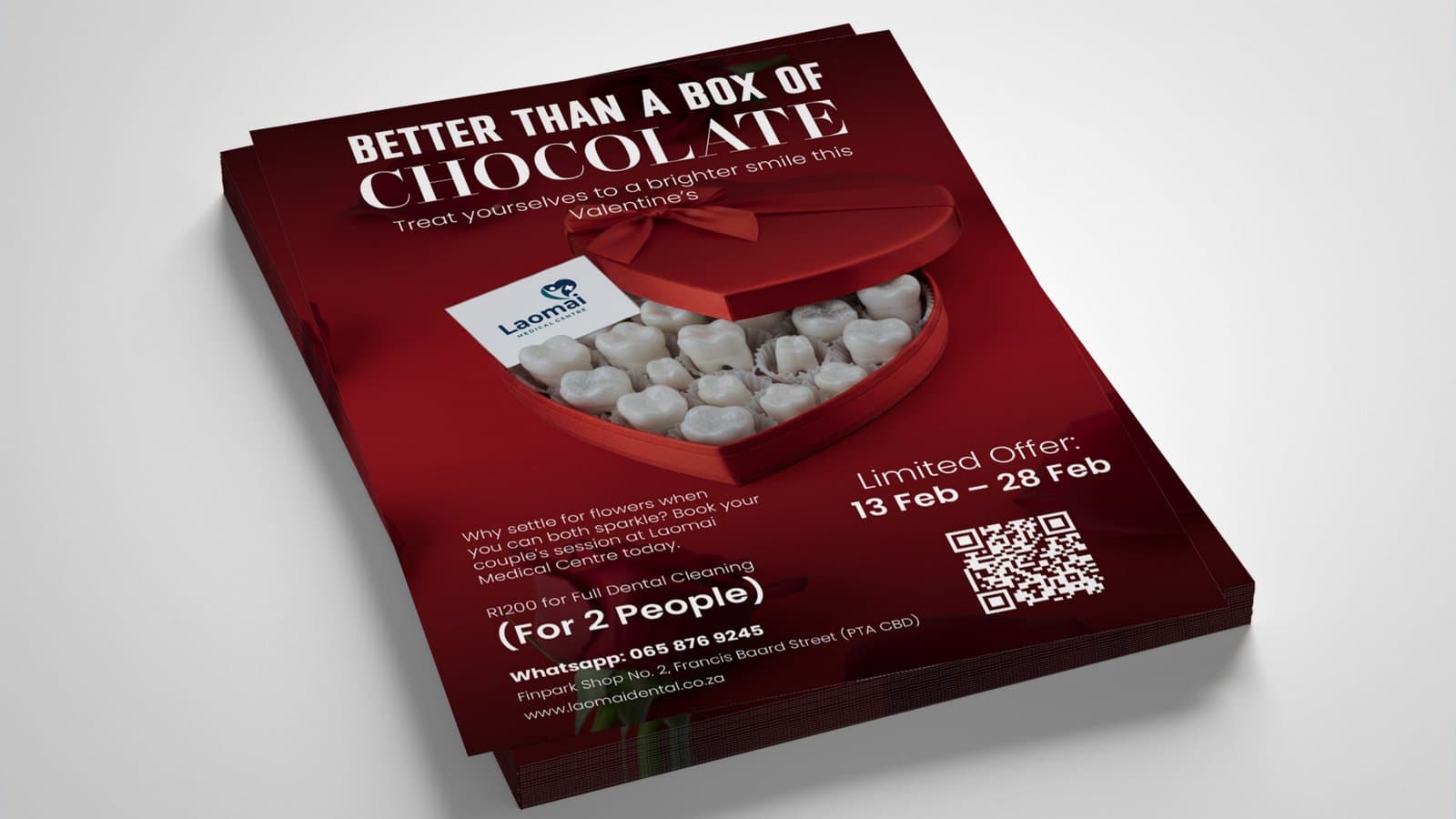 Laomai Medical Centre: A Valentine's dental campaign with teeth as chocolates.